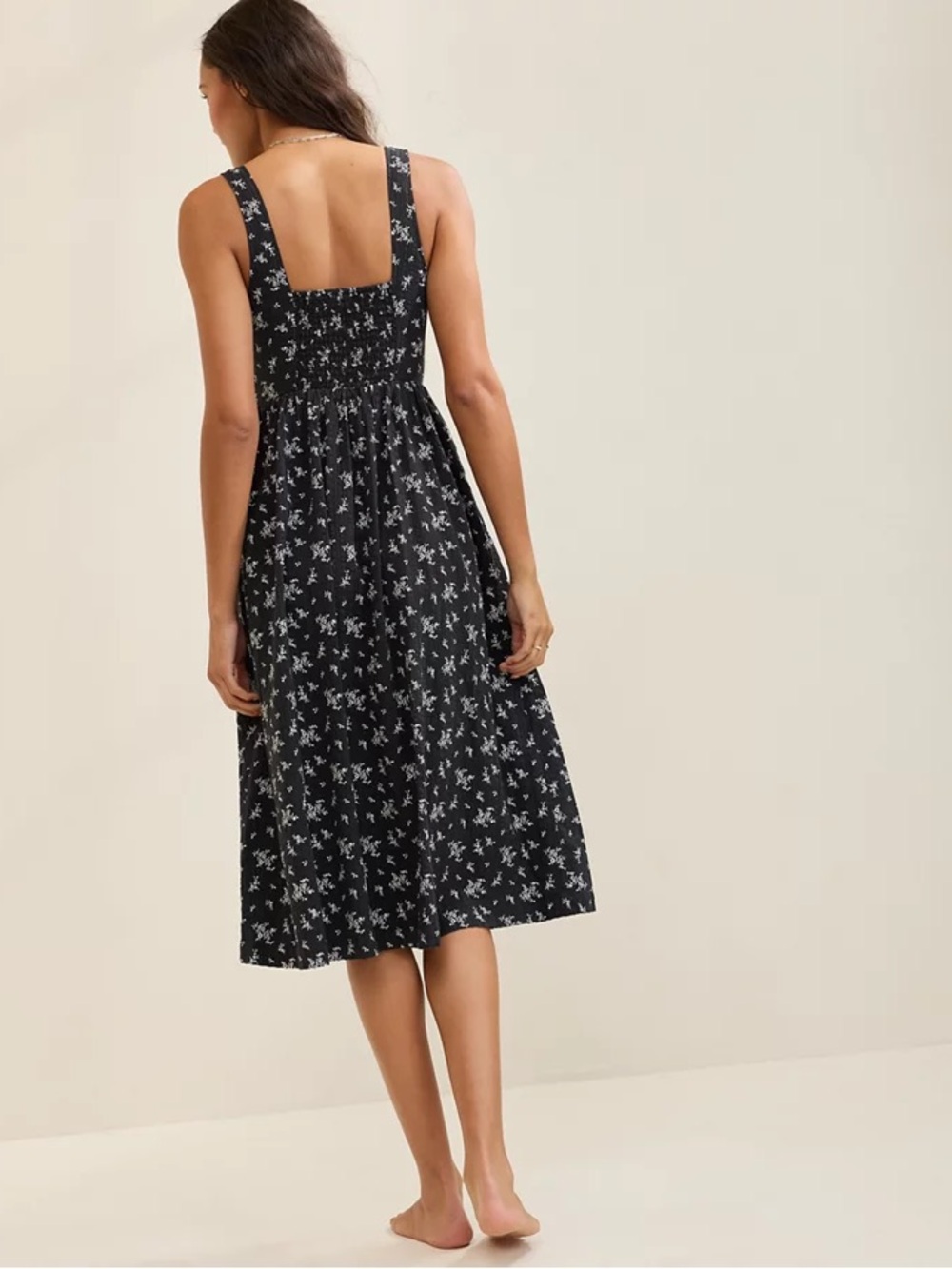 Aerie corset black floral midi dress - Picture 13 of 13